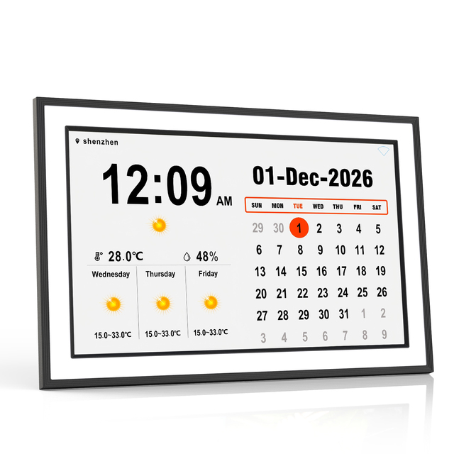 10.1" Touch Screen Digital Calendar Alarm Clock for Dementia, Vision Impaired & Elderly with Date & Day Display