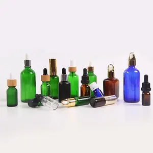 Commercio all'ingrosso di bottiglie di olio essenziale di bottiglia di vetro contagocce ambra personalizzata 30ml Eco Friendly