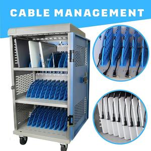 30 Bay Assembled Mobile Laptop Charging Cart Lockable Steel Tablet Charging Station Cable Management Eco-Friendly <b>for</b> School - Product Image 2