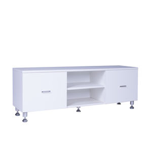 Mueble de TV Moderno de Madera de Abedul Blanco, Diseño de Panel para Sala de Estar con Altura Ajustable para <span class=keywords><strong>Televisores</strong></span> de 65+ Pulgadas, Muebles para el Hogar - Product Image 3
