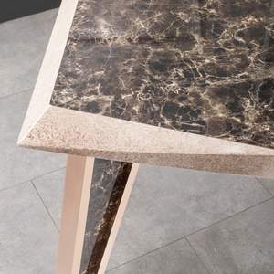 Juego de Comedor Moderno Minimalista de 6 Piezas con Estructura Metálica y Tablero de Madera, Muebles Duraderos para el Hogar - Product Image 4