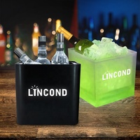 Seau à glace de luxe carré en acrylique pour vin, vodka, whisky, champagne et autres boissons