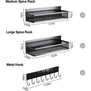 Porte-épices magnétique Étagère magnétique Organisateur mobile pour réfrigérateur avec crochet Organisateur d'assaisonnement pour la cuisine - Product Image 2