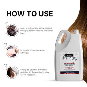 แชมพูครีมเคราตินสมุนไพรออร์แกนิคอเนกประสงค์ผสมแอสตาแซนธินและน้ำมันอาร์แกน 2-in-1 บำรุงและฟื้นฟูสี<span class=keywords><strong>ผม</strong></span>ให้เรียบลื่น - Product Image 5