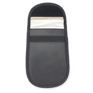 جيب مفتاح سيارة جلدي RFID PU مضاد للسرقة يعمل بحجب الإشارة