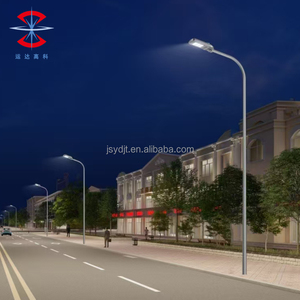 8M chiều cao 12m ngoài trời hình bát giác hình nón tròn cực năng lượng mặt trời mạ kẽm cong ánh sáng đường phố cực với cánh tay đèn đường bài để bán - Product Image 4