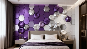 แผ่นอะคูสติก 3 มิติ ทำจากใยโพลีเอสเตอร์ PET 100% แผ่นอะคูสติกใยโพลีเอสเตอร์ PET กันเสียง แผ่นผนังอะคูสติกใยโพลีเอสเตอร์ 100% - Product Image 3