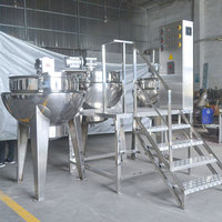 Machine de traitement de sirops et sauces avec plateforme, cuve de cuisson émulsifiante pour sauce tomate, système de chaudière à double enveloppe 100-1000 L