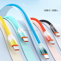 Cable USB 2.0 Tipo-C de Silicona Líquida Grueso 6A con Carga Rápida de 4 Núcleos, Compatible con Teléfonos Móviles y Otros Dispositivos