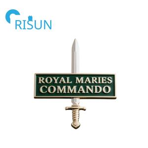 Factory Manufacturer <strong>UK</strong> Classic Marine Pin Brooch Custom Enamel Royal Marines Commando Dagger Lapel Pin Badge - Product Image 6