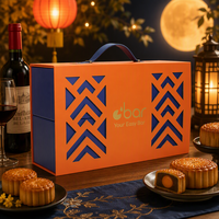 Caja de Embalaje de Lujo Personalizada para Pasteles Lunares, Set de Caja de Regalo para Vino con Impresión de Logotipo Elegante, Regalos Empresariales para el Festival del Medio Otoño