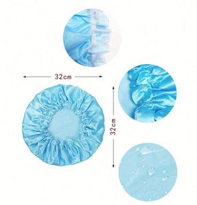 Bonnet de Douche Réutilisable Grande Taille Imperméable Essentiels de Douche Lavable avec Bande Élastique pour Cheveux Longs et Tresses - Product Image 3