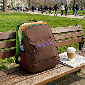 กระเป๋าเป้แฟชั่นลำลองพร้อมดีไซน์การจับคู่สีที่หลากหลาย กระเป๋านักเรียนทันสมัย กระเป๋านักเรียนเรียบง่ายสำหรับเยาวชนและวัยรุ่น - Product Image 4