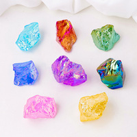 Pierre de Diffusion d'Arômes en Cristal Naturel Plaqué Multicolore, Pierre Brute en Éclats de Cristal, Vente en Gros