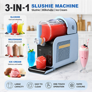 Machine à slushie électrique automatique 2-en-1 pour la maison, crème glacée et slush sans glace, refroidissement rapide, capacité 1,8 L, anti-gel - Product Image 2