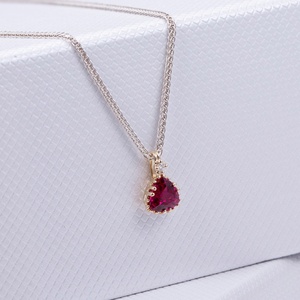 Bijoux Messi MSN-630 Or Jaune 14K Pierre Précieuse de Laboratoire de Forme Trillion Bijoux de Mode Pendentifs Breloques - Product Image 4