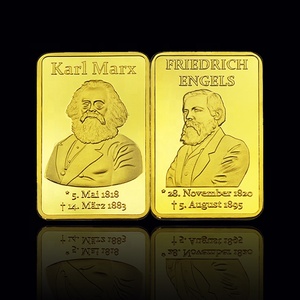 FS-Craft Souvenir le Grand Homme Allemand Karl Marx Plaqué Or Lingot d'Or Pur 24k - Product Image 6