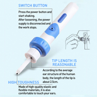 Nouveau design – 1 ensemble de nettoyeurs d'oreilles électriques sécurisés, aspirateur de cérumen électrique, outil de nettoyage indolore