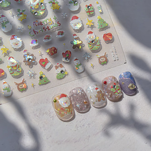 Autocollants pour ongles en cristal et diamant pour enfants, flocons de neige de Noël, autocollants multi-usages pour ongles, décorations artistiques pour téléphone, vente en gros - Product Image 1