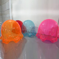 Ours gonflable transparent géant personnalisé en PVC transparent, adorable poupée décorative en forme de ourson gélifié violet pour la décoration