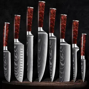 11 adet bıçaklar set fabrika OEM özelleştirilmiş ucuz mutfak bıçağı oyma balık fileto kesici meyve şef toplu toptan çok bıçaklar