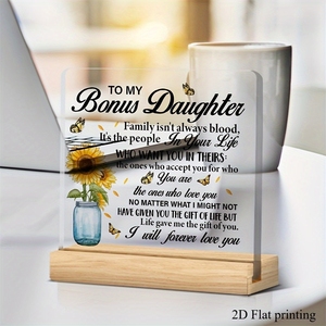 Placa de Acrílico Plana 2D con Grabado Láser Personalizado, Regalo para Madrastra, Madrastro, Recuerdo para Familia Fusionada, Afectuoso Obsequio - Product Image 5