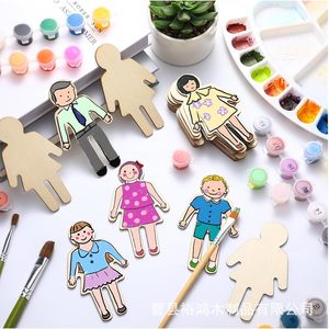 แผ่นไม้รูปเด็กชายและเด็กหญิงสำหรับงาน DIY งานฝีมือ  แบบยังไม่เสร็จ  สำหรับตกแต่งป้ายปาร์ตี้  ขนาด 30x21x3.5 ซม. - Product Image 1