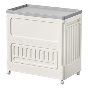 <b>Folding</b> <b>Storage</b> <b>Box</b> 55x32x55cm Pearl Grey U-Shaped Flip Top For Kids Toys Bedroom Home Outdoor Use - Product Image 4