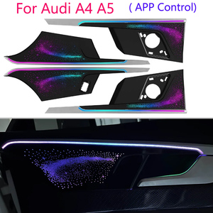 Kit d'éclairage d'ambiance dynamique pour <span class=keywords><strong>Audi</strong></span> <span class=keywords><strong>A4</strong></span> B9 B9.5 2017-2024, remplacement du moule d'origine, 64 couleurs, contrôle par application smartphone, Plug & Play, sans fil - Product Image 1