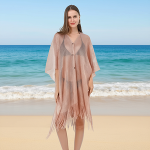 Copricostume con bottoni e frange 92x165cm - Product Image 3