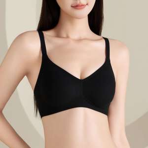 Soutien-gorge sans armatures push-up texturé, haute élasticité, sans couture, uni, élégant, pour petites poitrines, style basique de qualité, automne-hiver - Product Image 6