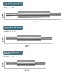 430 thép không gỉ cán <span class=keywords><strong>Pin</strong></span> bột con lăn công cụ nhà bếp nấu ăn bánh bao da không dính con lăn cán <span class=keywords><strong>Pin</strong></span> - Product Image 4