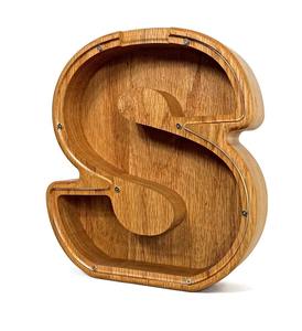 กระปุกออมสินทำจากไม้แบบปรับแต่งได้, ตัวอักษรกระปุกออมสินกล่องประหยัดเงินส่วนตัวสำหรับเด็กผู้ใหญ่ห้องนั่งเล่นทันสมัย - Product Image 1