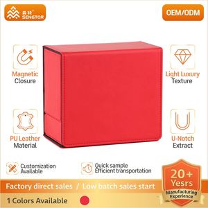 Boîte de rangement pour cartes FX Red Combination Design Heavy Duty 200+ résistante aux rayures en cuir PU pour le stockage de plusieurs cartes de jeu - Product Image 2