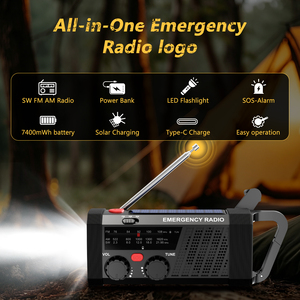 <span class=keywords><strong>Radio</strong></span> Meteorológica de Emergencia, Banco de Energía Portátil de Plástico de 2000 mAh, AM/FM de 2 Bandas, Carga Digital por USB/Solar/Manivela, Alarma SOS - Product Image 5