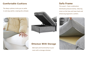 ATUNUS Set di Divani <span class=keywords><strong>Componibili</strong></span> in Stile Nordico Moderno, Arredamento Confortevole per <span class=keywords><strong>Soggiorno</strong></span> e Appartamenti - Product Image 5