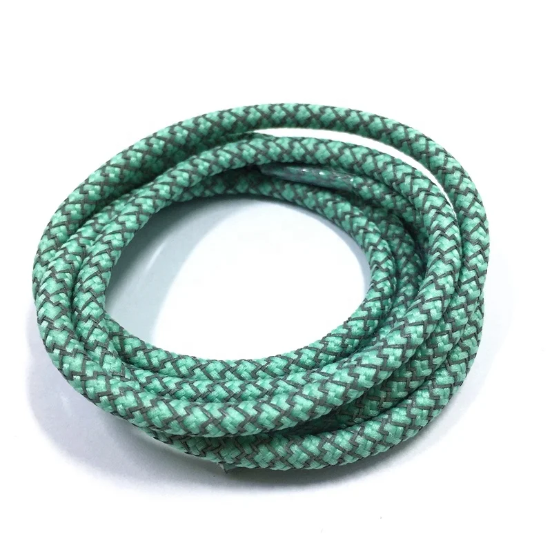 Wholesale Durable Polyester Round Reflective Shoelaces with Colorful Designs for Hiking