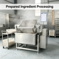Cuiseur à bain-marie inclinable carré REALDOT, cuve de cuisson commerciale à décharge facile pour usine alimentaire et cuisine centralisée