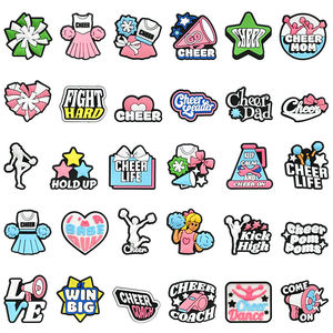 Prodotti all'ingrosso In massa su misura cheerleader allegria su <span class=keywords><strong>scarpe</strong></span> Charm accessori per <span class=keywords><strong>scarpe</strong></span> di lusso Designer Charm Pvc Charm per <span class=keywords><strong>scarpe</strong></span> - Product Image 3