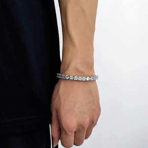 DE moda nicho Hiphop moda brillante cobre latón circón Bola 6mm <span class=keywords><strong>cubo</strong></span> enlace <span class=keywords><strong>tenis</strong></span> cadena pulsera brazalete - Product Image 4