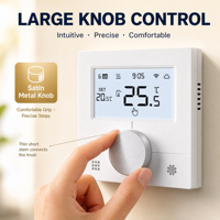 Termostato Inteligente WiFi con Pantalla LCD para Calefacción por Suelo Radiante, Controlador a Batería, Retardante de Llama, PC+ABS, Montaje en Pared, para Cuarto de Calderas