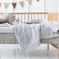 Haute qualité tissé solide bébé couette lin couverture doux écologique pépinière literie toutes saisons bébé douche cadeau