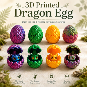 Ensemble d'œufs de dragon articulés imprimés en 3D, figurine de mini-dragon mobile, jouet œuf surprise, décoration d'intérieur, sans marque - Product Image 1