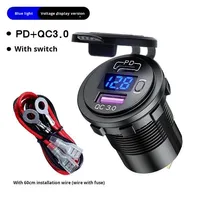 Cargador de Teléfono Móvil Superrápido Pd de 40 W, Interfaz USB Impermeable para Montar en el Automóvil, para Motocicletas Modificadas, Voltaje de 12 24 V