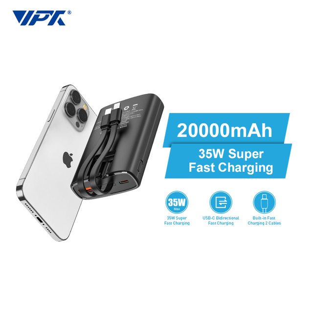 Power Bank 20000mAh Ultra Large PD65W Type-C High Power Super Fast Charging Laptop Mobile Power Wireless Charging Li-Polymer