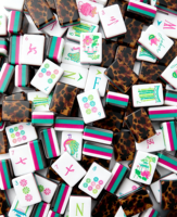 Jeu de tuiles de mahjong américain de luxe personnalisé de qualité supérieure, grande taille, en acrylique, moderne, pour jeu de table familial, résistant à l'eau, durable, portable, 4