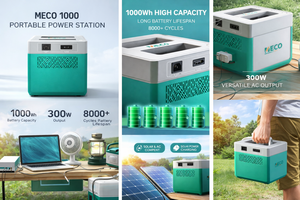 Estación de Energía Portátil Meco 1000, Batería de 1000Wh, Compatible con Energía Solar, Salida de 300W, Más de 8000 Ciclos de Vida Útil, para Emergencias - Product Image 5