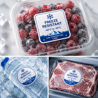 Étiquette alimentaire pour congélateur en papier synthétique PP, autocollante, pour chaîne du froid, viande, emballage alimentaire, étiquette de congélation