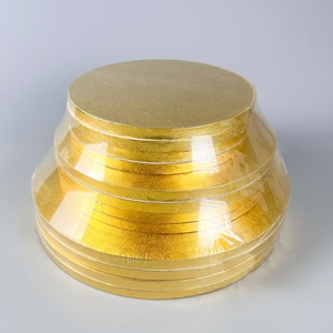 Plateau à gâteau rond épais en carton blanc et argenté SunShine Wholesale de 10 et 12 pouces - Product Image 1