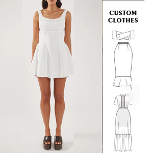 Mini vestido blanco con corsé de fábrica de ropa de mujer personalizada Maxi vestidos casuales - Product Image 2